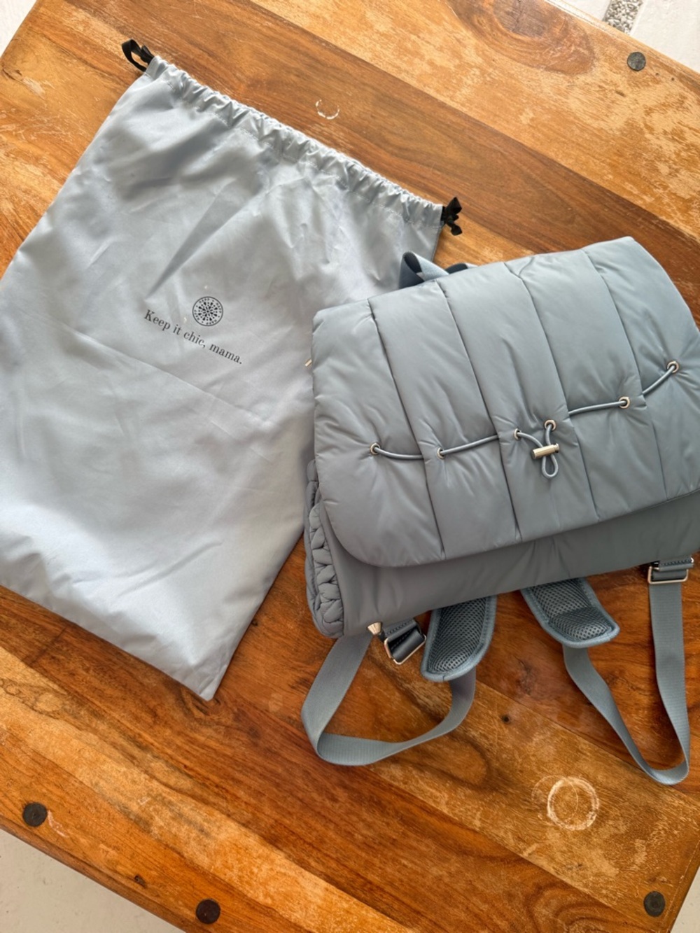 HAPP Levy Diaper Backpack Ash Blue | NWOT